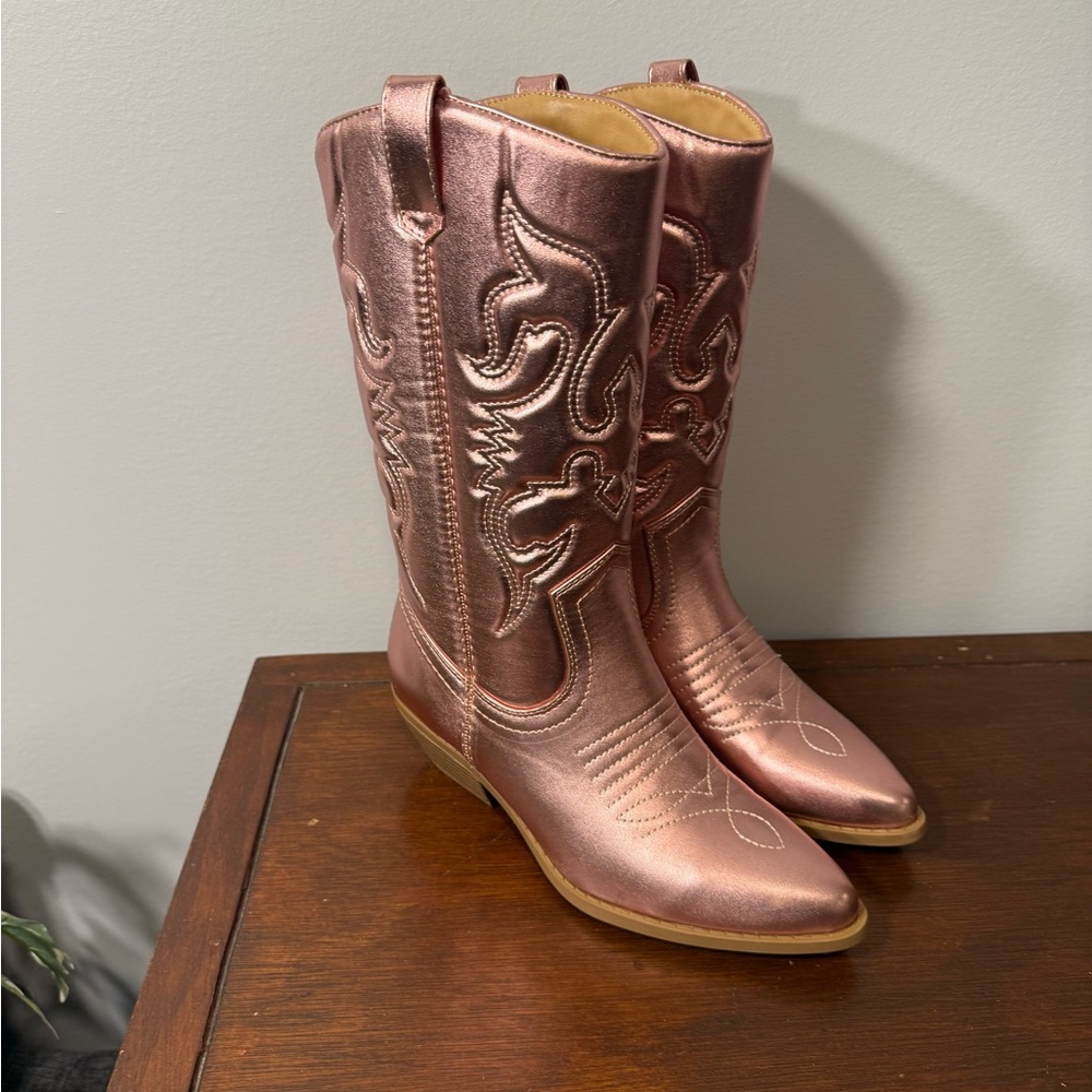 Women's Pink Western Boots (soft, not leather)